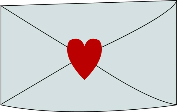 Une Lettre Amour Scellée Vecteur Illustration Couleur — Image vectorielle