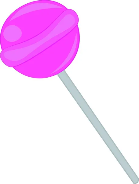 Rosa Lollypop Süßigkeiten Vektor Oder Farbige Illustration — Stockvektor