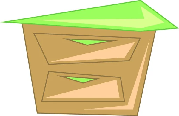 木床头柜保持事向量或颜色例证 — 图库矢量图片