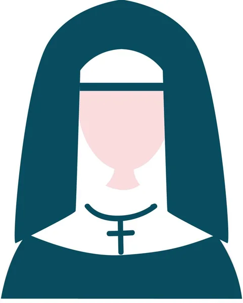 Silhouette Der Missionarischen Nonne Vektor Oder Farbabbildung — Stockvektor