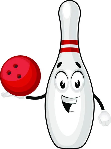 Bowling Pin Μπάλα Του Μπόουλινγκ Εικονογράφηση Διάνυσμα Λευκό Φόντο — Διανυσματικό Αρχείο