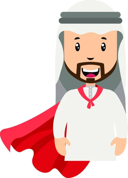 Araber Mit Rotem Umhang Illustration Vektor Auf Weißem Hintergrund — Stockvektor