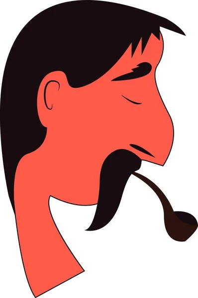 Ένας Λυπημένος Άνθρωπος Που Καπνίζει Διάνυσμα Τσιγάρων Έγχρωμη Απεικόνιση — Διανυσματικό Αρχείο