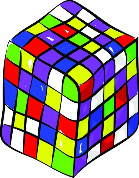 卢比克的立方体向量或彩色插图 — 图库矢量图片