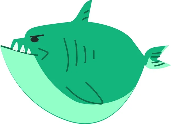 Tiburón Azul Saltando Del Vector Agua Ilustración Color — Archivo Imágenes Vectoriales