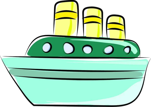 Illustrazione Una Barca Con Una Nave — Vettoriale Stock
