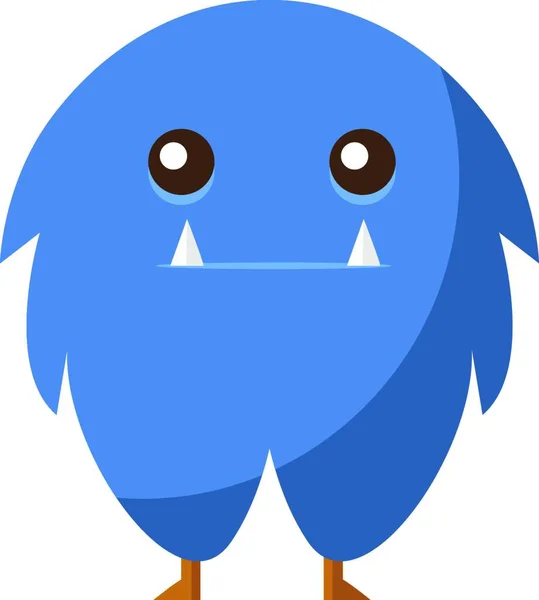 Sad Blue Monster Illustration Vector White Background — Stock Vector