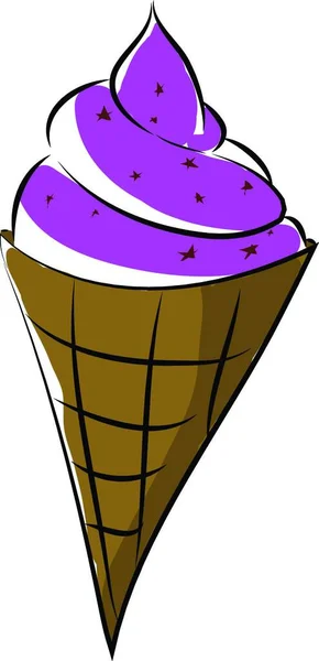 Cono Helado Con Espolvorea Vector Ilustración Color — Archivo Imágenes Vectoriales