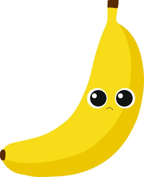 Icône Fruits Banane Illustration Dessin Animé Mignonnes Icônes Vectorielles Jaunes — Image vectorielle