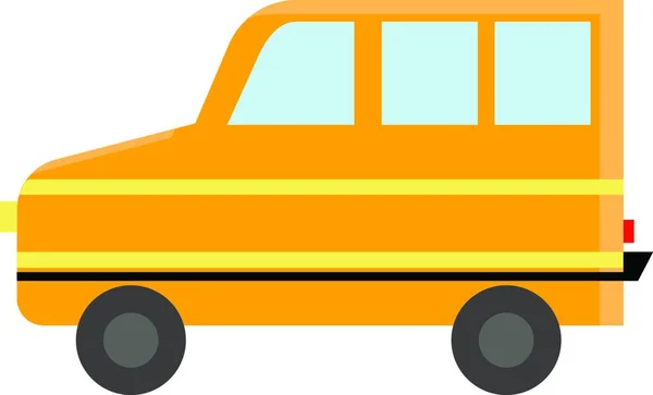 Een Gele Transport Bus Vector Kleur Illustratie — Stockvector