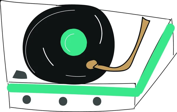 Vintage Tocadiscos Vector Ilustración Sobre Fondo Blanco — Vector de stock