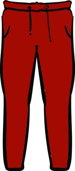 Vektor Ilustrasi Seorang Wanita Mengenakan Celana Merah - Stok Vektor