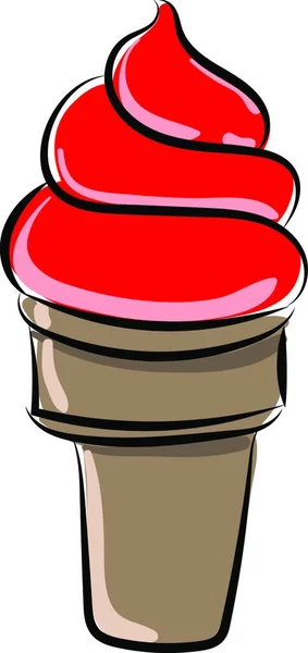 赤いアイスクリーム イラスト 白い背景のベクトル — ストックベクタ
