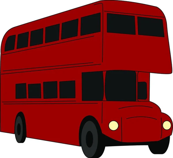 Illustrazione Vettoriale Autobus Rosso Bianco — Vettoriale Stock