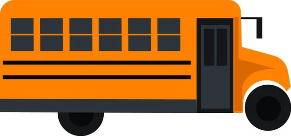 Gele School Bus Vector Illustratie Witte Achtergrond — Stockvector