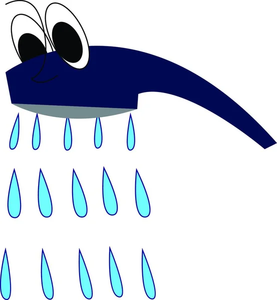 一个微笑的蓝色淋浴头图集的动画片在白色背景 — 图库矢量图片
