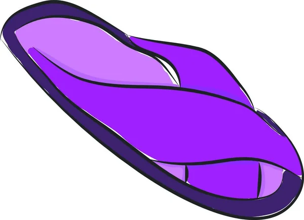 紫色のスリッパの白い背景にシンプルなベクトルイラスト — ストックベクタ
