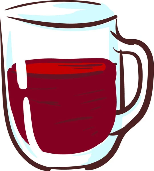Teaglass Czerwoną Herbatą Ilustracja Wektor Białym Tle — Wektor stockowy