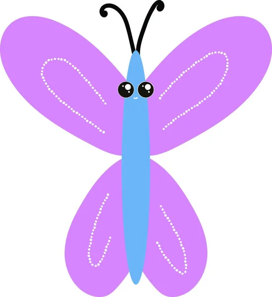 Mariposa Rosa Ilustración Vector Sobre Fondo Blanco — Archivo Imágenes Vectoriales