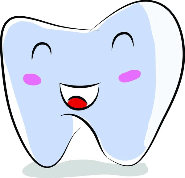 Dessin Animé Une Illustration Vectorielle Dents Souriantes Sur Fond Blanc — Image vectorielle