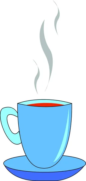 Taza Azul Llena Ilustración Vectro Sobre Fondo Blanco — Vector de stock