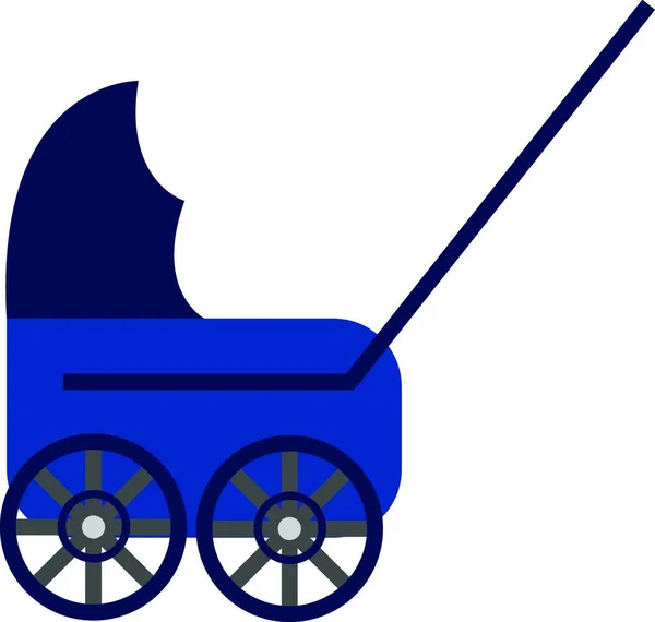 Blauwe Baby Vervoer Vector Illustratie Witte Achtergrond — Stockvector