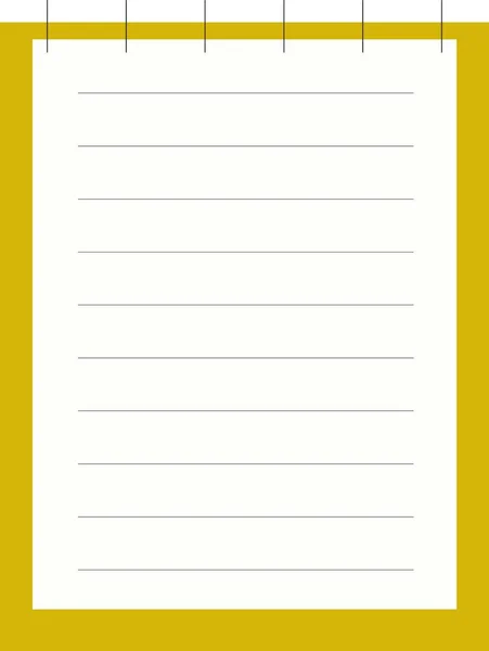Leeres Weißes Notenpapier Mit Schatten Auf Gelbem Hintergrund — Stockvektor