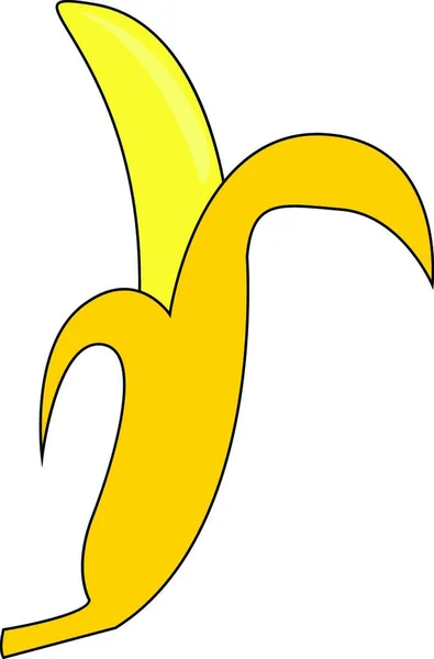 Мультфільм Жовтий Банан Векторні Ілюстрації Білому Тлі — стоковий вектор