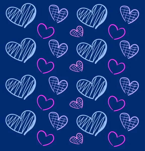 Διαφορετικό Μέγεθος Και Έγχρωμες Καρδιές Μπλε Φόντο Εικόνα Διάνυσμα Μπλε — Διανυσματικό Αρχείο