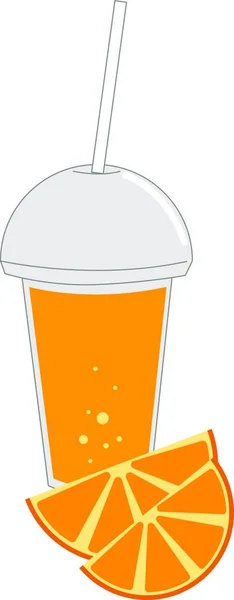 橙汁与橙色 白色背景的矢量 — 图库矢量图片
