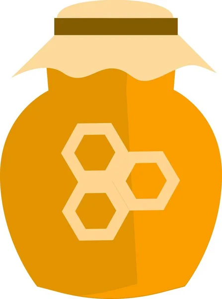 白い背景に Jar イラストベクトルの蜂蜜 — ストックベクタ