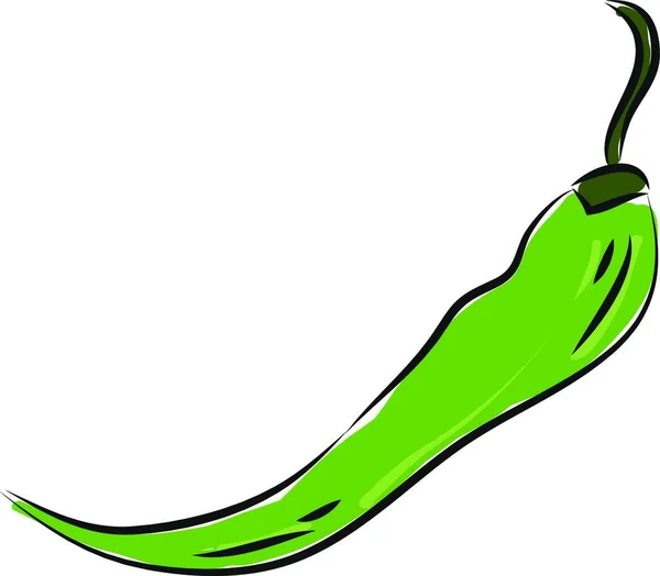 Hot Green Pepper Illustration Vector White Background — Stock Vector