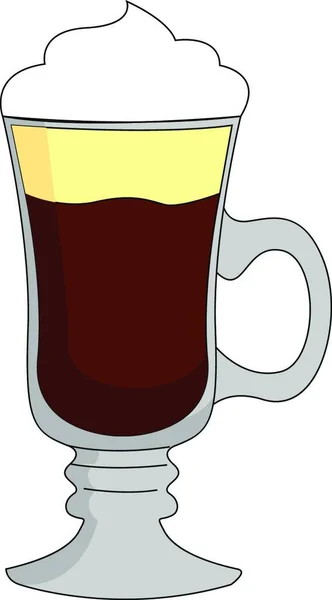 Vektor Illustration Eines Glases Kaffee Und Einer Tasse Heißgetränk — Stockvektor