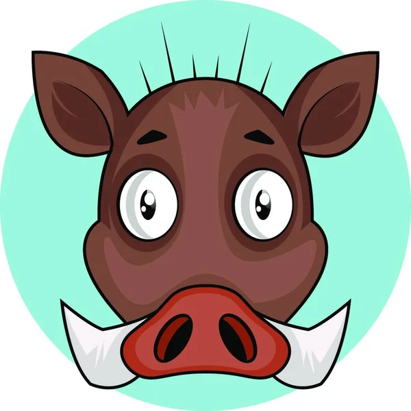 Brown Cartoon Pig Vector Illustration White Background — Stock Vector