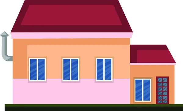 动画片橙色大厦与红色屋顶向量突出在白色背景 — 图库矢量图片