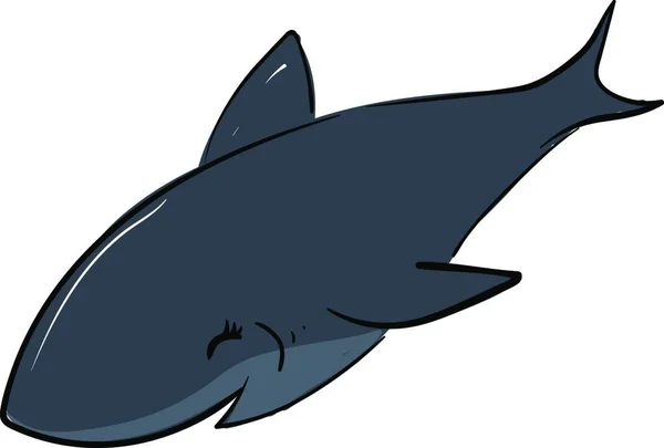Requin Souriant Heureux Illustration Vecteur Sur Fond Blanc — Image vectorielle