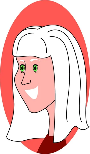 Chica Con Pelo Blanco Ilustración Vector Sobre Fondo Blanco — Vector de stock