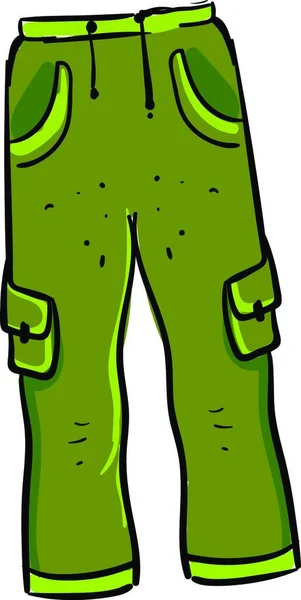 Green Man Pants Illustration Vektor Vit Bakgrund — Stock vektor