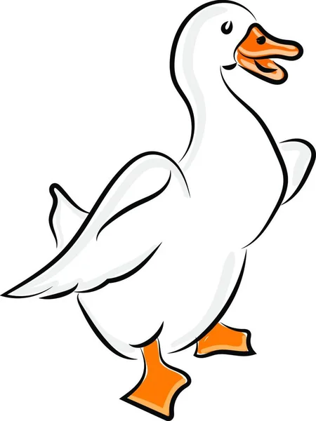 Duck Cartoon Illustration White Background — Stock Vector