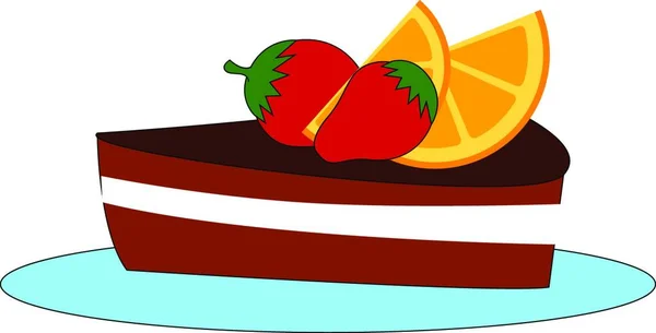 Illustration Einer Torte Mit Roter Schleife — Stockvektor