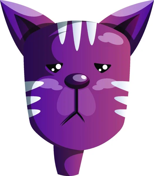 Cartoon Purple Cat Vector Illustartion White Background — Stock Vector
