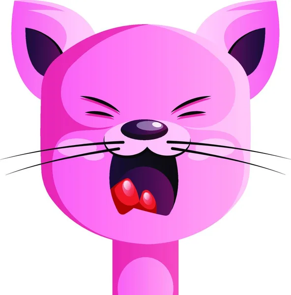 Zły Kot Kreskówka Różowy Wektor Ilustracja — Wektor stockowy