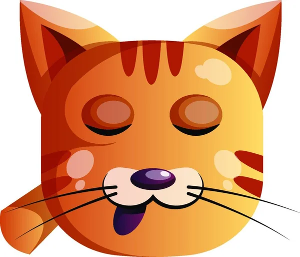 Спящий Оранжевый Вектор Освещения Кошки Белом Фоне — стоковый вектор