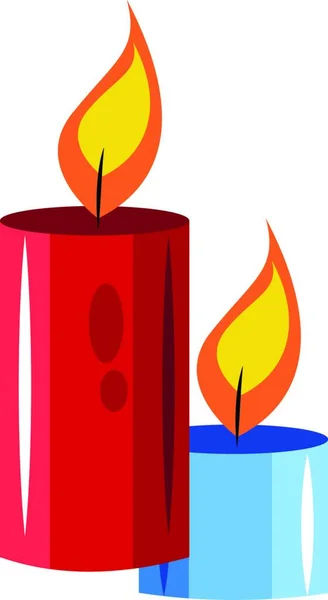 Svíčka Červenými Svíčkami Hořícím Dárkem — Stockový vektor