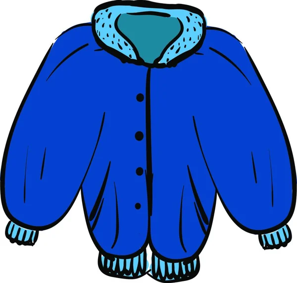 Jaket Biru Anak Ilustrasi Vektor Pada Latar Belakang Putih - Stok Vektor