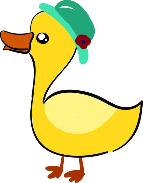 Duck Hat Illustration Vector White Background — Stock Vector