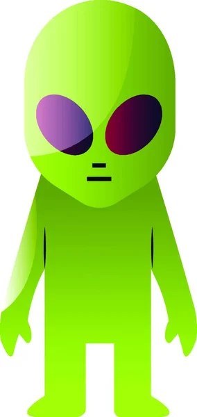 Vector Illustratie Van Groene Alien Een Witte Achtergrond — Stockvector