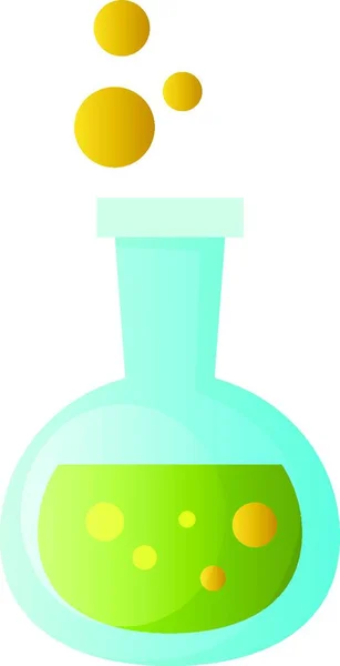 Ilustração Vetorial Copo Químico Com Fluido Verde Sobre Fundo Branco —  Vetores de Stock