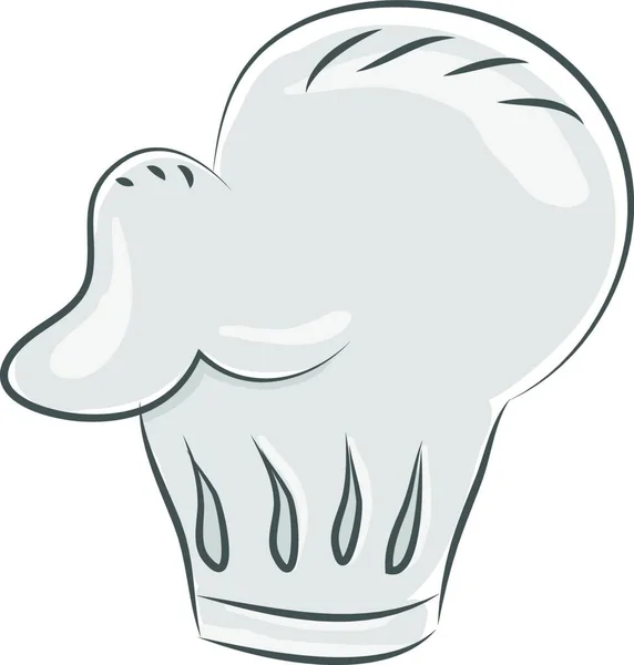 一种白色的 蓬松的厨师的帽子矢量彩绘或插图 — 图库矢量图片