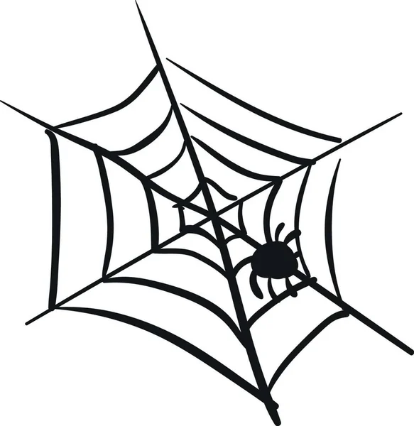 蜘蛛网一种黑白相间的蜘蛛网 上面坐着一只黑色的小蜘蛛 — 图库矢量图片